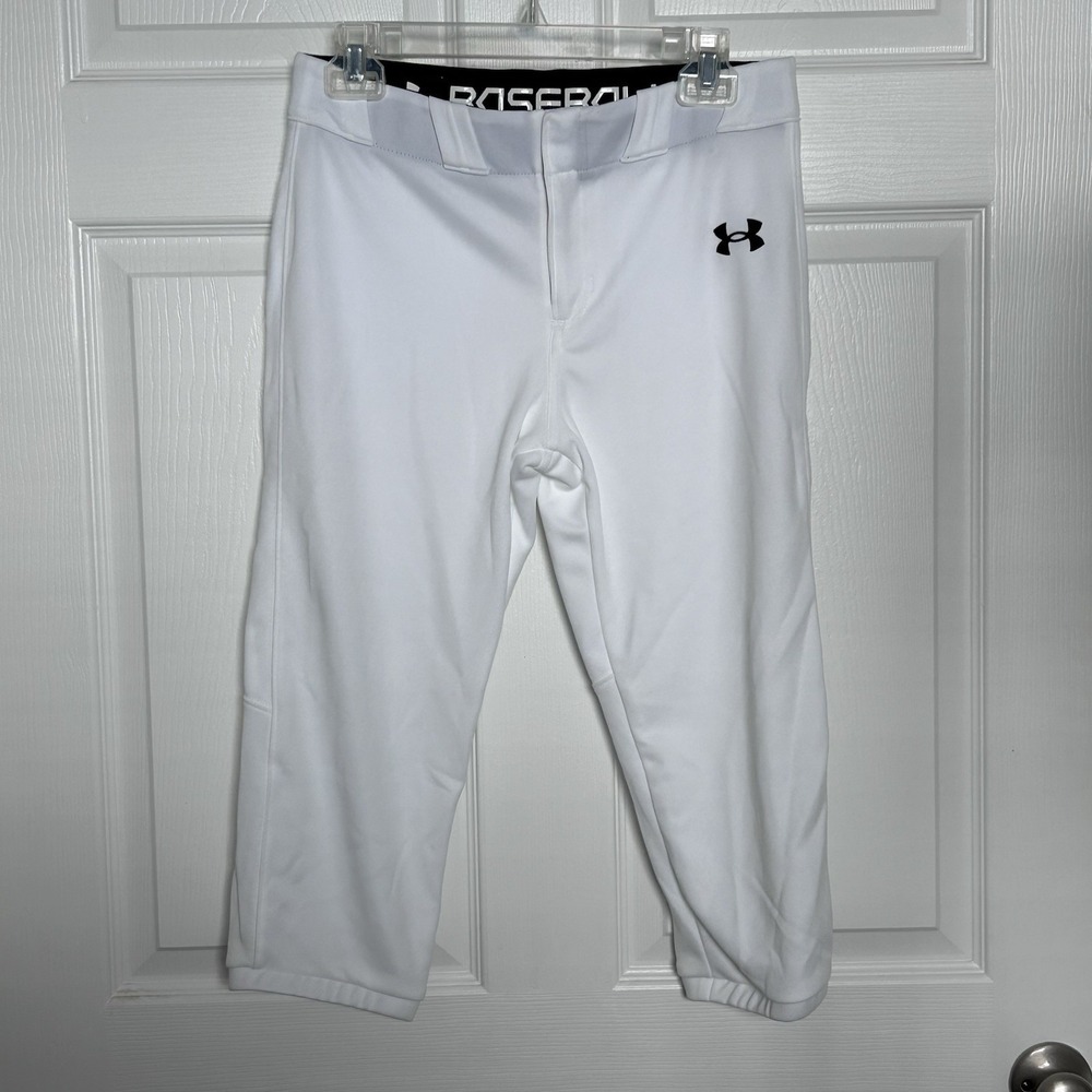 Under Armour Baseball Pants Youth Large White Loose Fit Sports Kids Athletic